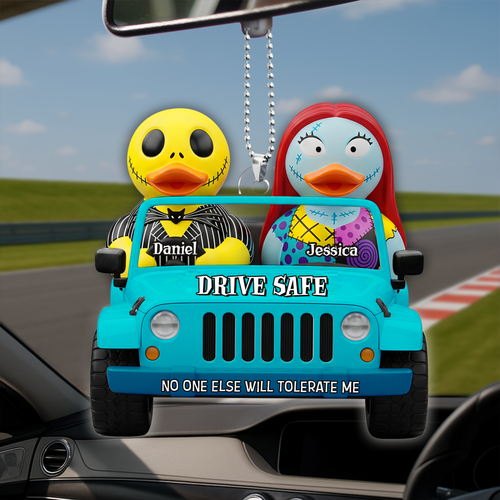 “Drive Safe, My Love!” - Spooky Couple Car Ornament - Personalized Gifts for Couples Ornament PopCulturePrints