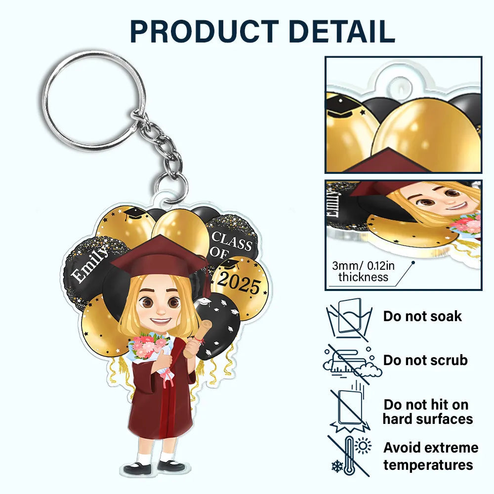 Celebrate Graduation with Joy - Personalized Acrylic Keychain for Graduates Acrylic Keychain PopCulturePrints