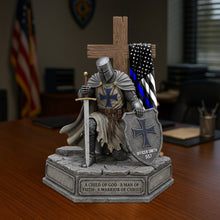 Load image into Gallery viewer, A Child of God - A Man of Faith - A Warrior of Christ | Knight Templar Kneeling Under God Plaque | Personalized Gifts for Police Officers Shaped Plaques PopCulturePrints
