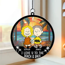 Load image into Gallery viewer, Personalized Peanuts Themed Beach Scene Ornament
