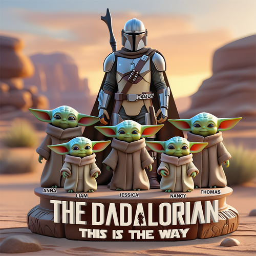 “The Dadalorian: This is the Way” - Personalized Acrylic Plaque for Dad & Kids Shaped Plaques PopCulturePrints