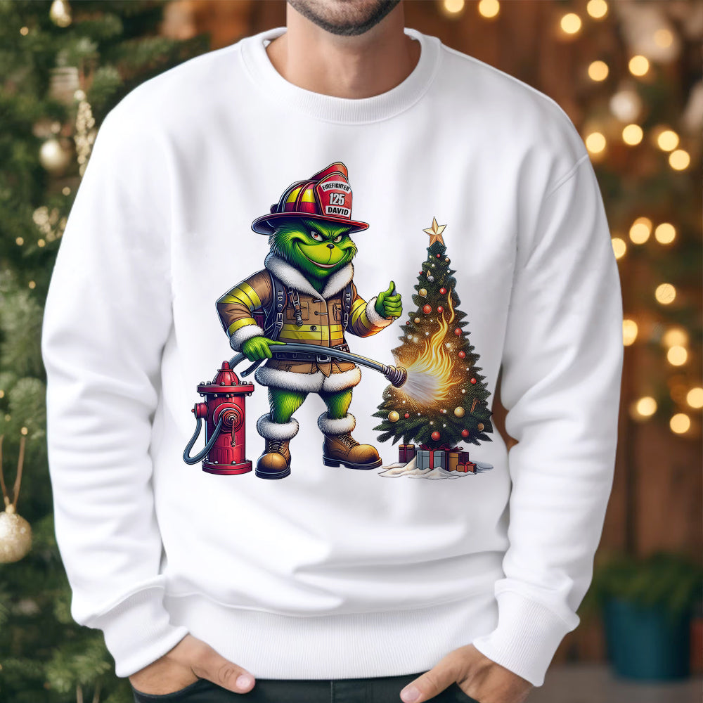 Personalized Firefighter Christmas Sweater - Heroic Holiday Edition