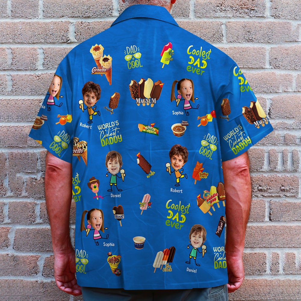 Personalized Hawaiian Shirt for Dad with Custom Photos Hawaiian Shirts PopCulturePrints