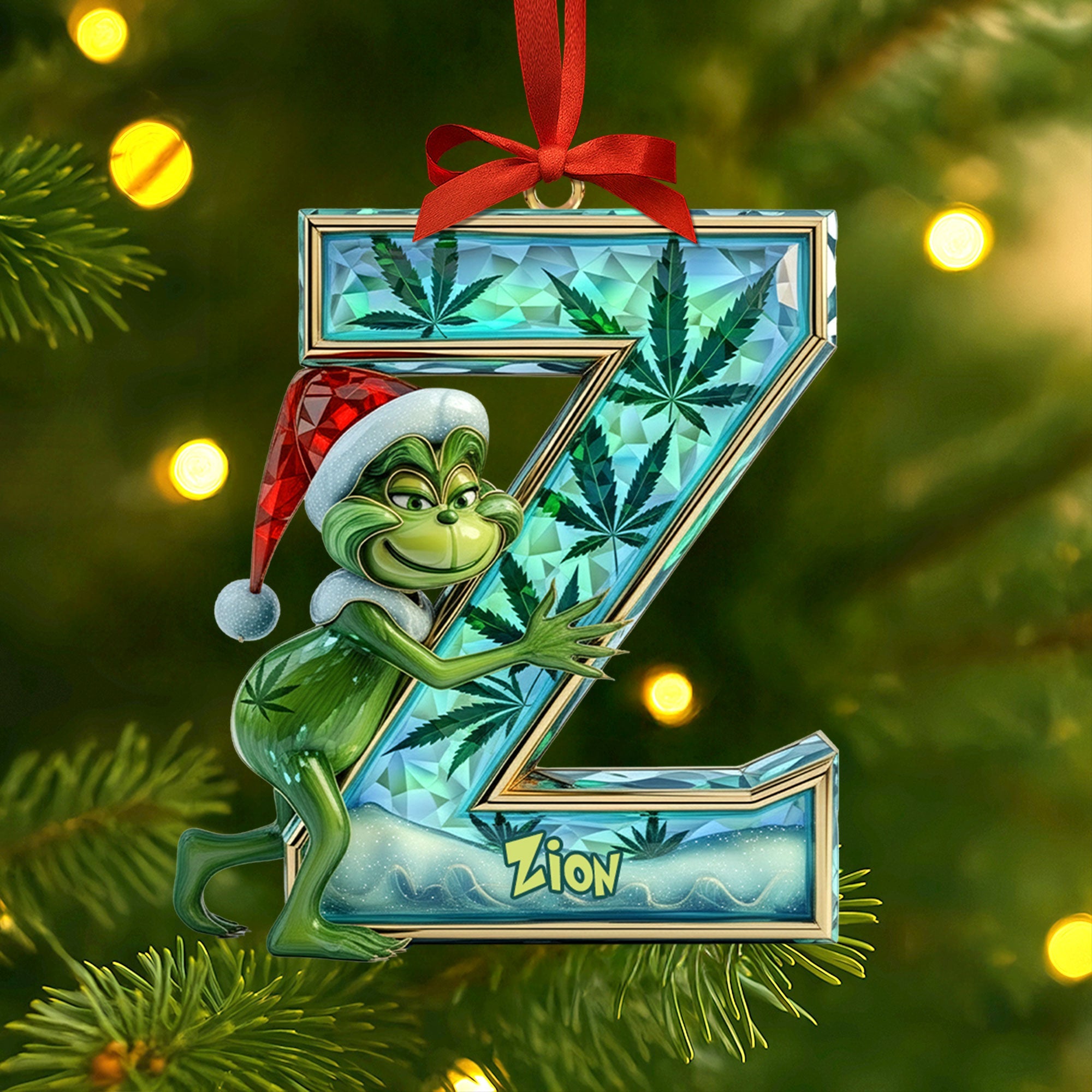 “Spread Holiday Cheer!” - Funny Green Guy Ornament - Custom Letter Gifts for Loved Ones Ornament PopCulturePrints