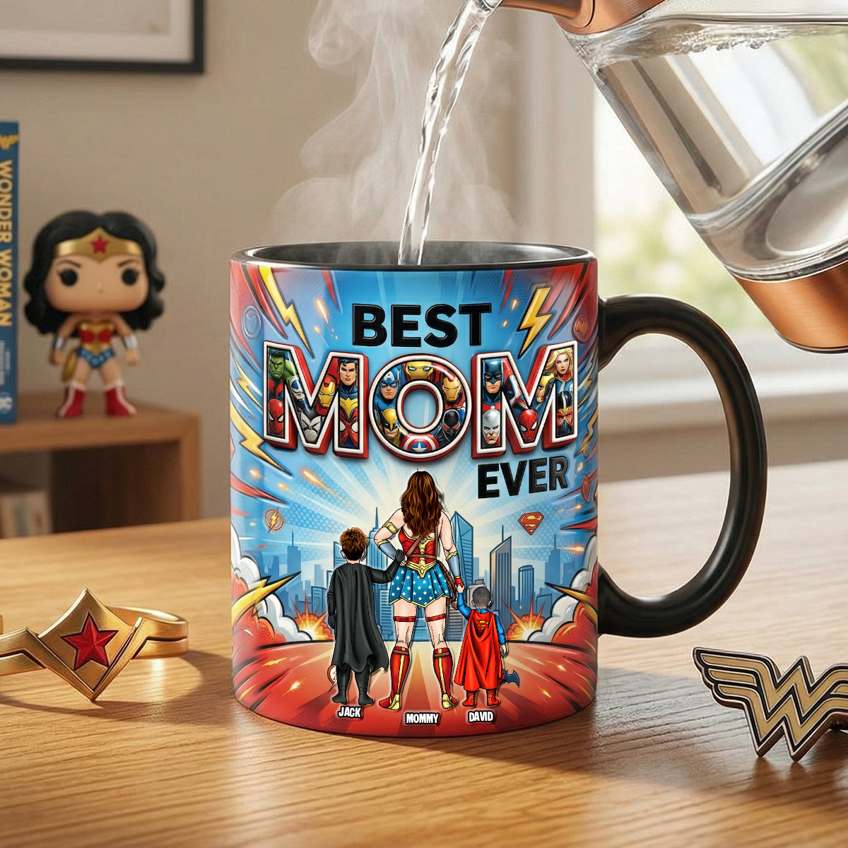 "Best MOM Ever" - Custom Magic Ceramic Coffee Mug - Personalized Gift for Mom, Grandma, and More! Coffee Mug PopCulturePrints