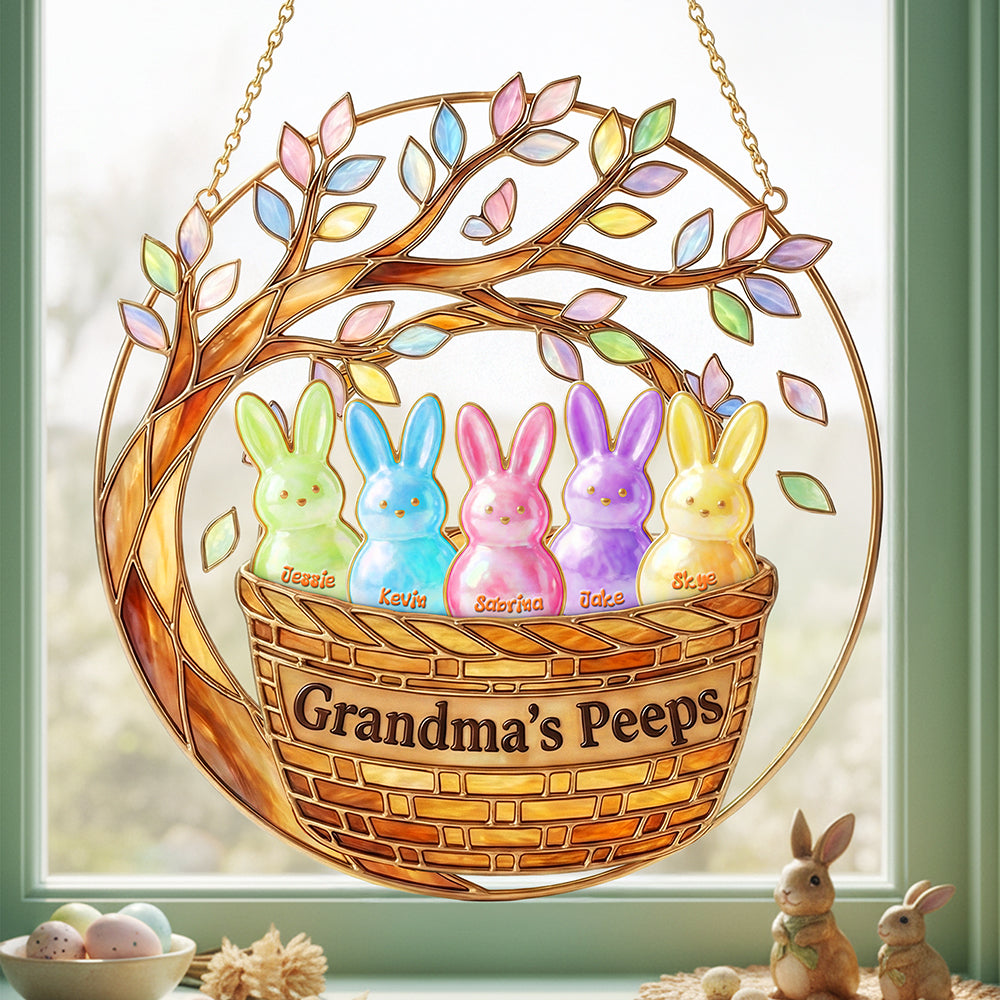 Grandma's Peeps Easter Suncatcher Ornament - A Personalized Gift for Grandmothers Ornament PopCulturePrints