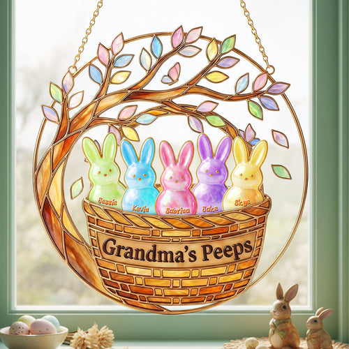 Grandma's Peeps Easter Suncatcher Ornament - A Personalized Gift for Grandmothers Ornament PopCulturePrints