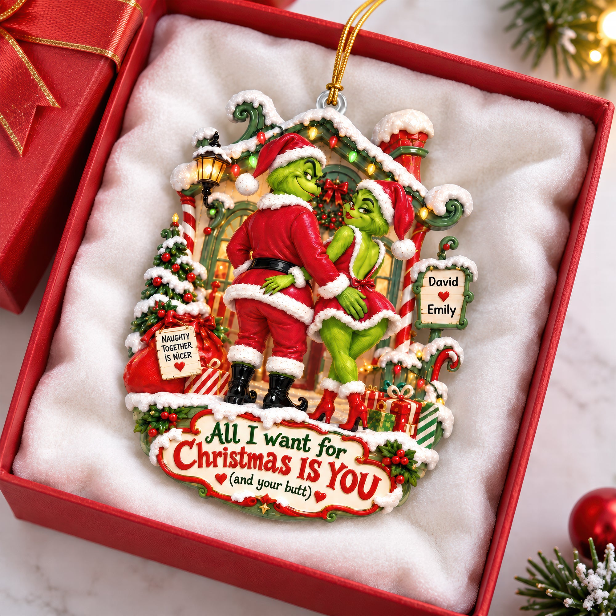 All I Want for Christmas IS YOU Ornament - Personalized Gift for Couples Ornament PopCulturePrints