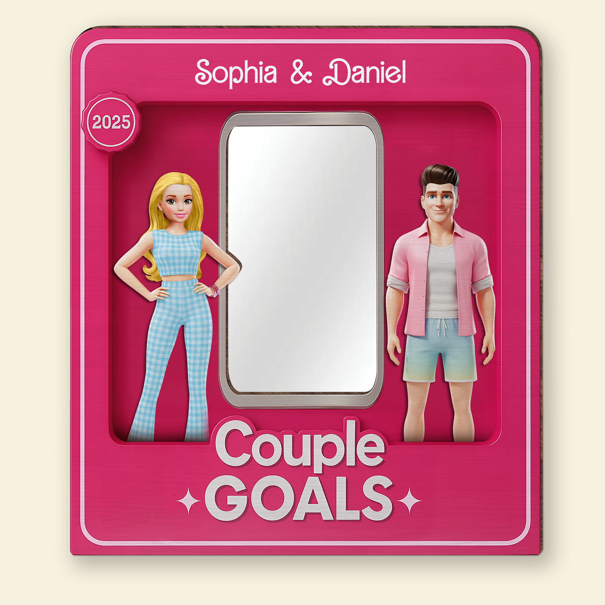 Love Reflected: Couple Goals Shaped Mirror - Personalized Gifts For Couples Mirror PopCulturePrints