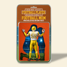 Load image into Gallery viewer, Behind Every Football Player, There&#39;s a Football Mom - Personalized Acrylic Plaque for Mom Shaped Plaques PopCulturePrints
