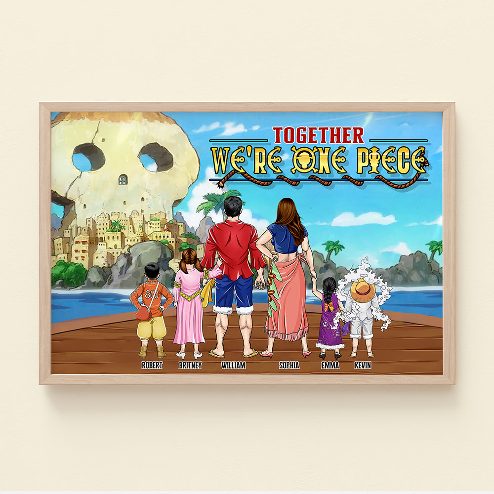 Custom Anime-Inspired Family Canvas: Together We're One Piece Poster & Canvas PopCulturePrints