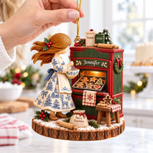 Load image into Gallery viewer, "Bake the World a Better Place" - Personalized Christmas Ornament for Bakers - Custom Gift for Friends, Family, and Baking Enthusiasts Ornament PopCulturePrints
