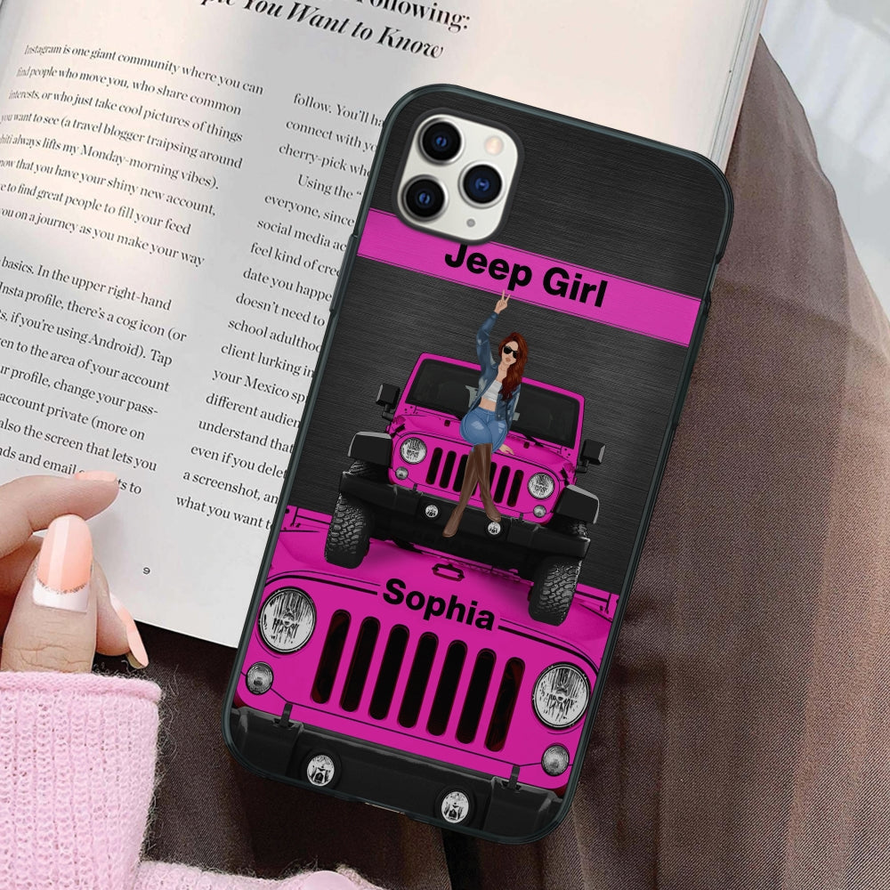 Personalized Jeep Girl Phone Case - Custom Name Gift