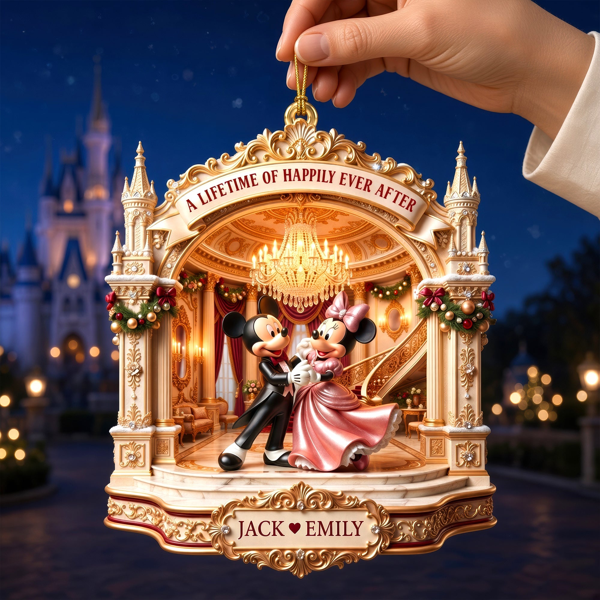 A Lifetime of Happily Ever After - Personalized Christmas Ornament for Couples