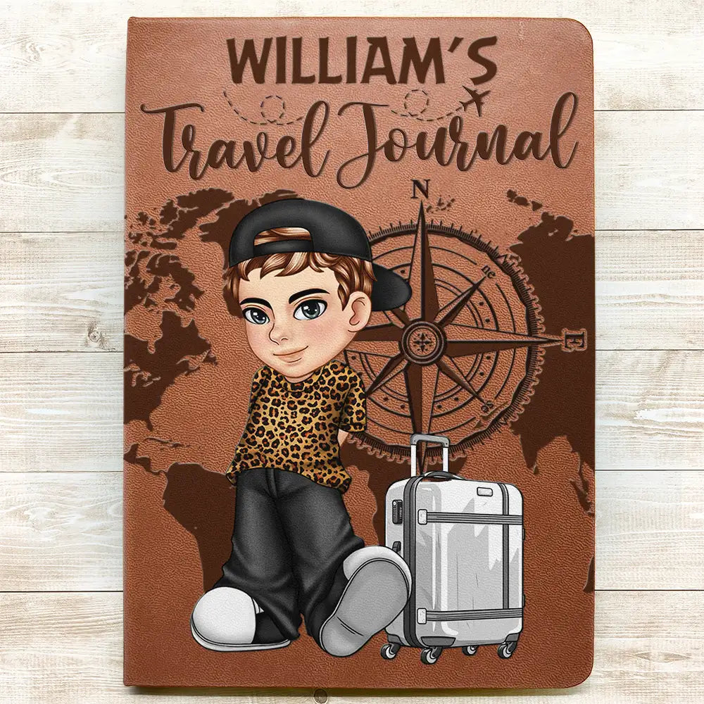 Explore Your World: Personalized Adventure Book Travel Journal - Gift for Mom, Grandma, or Any Travel Enthusiast Leather Journal PopCulturePrints