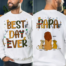 Load image into Gallery viewer, Best Day Ever - Personalized Lion Dad Shirt - Unique Gift for Dad, Grandpa &amp; Family Shirts PopCulturePrints
