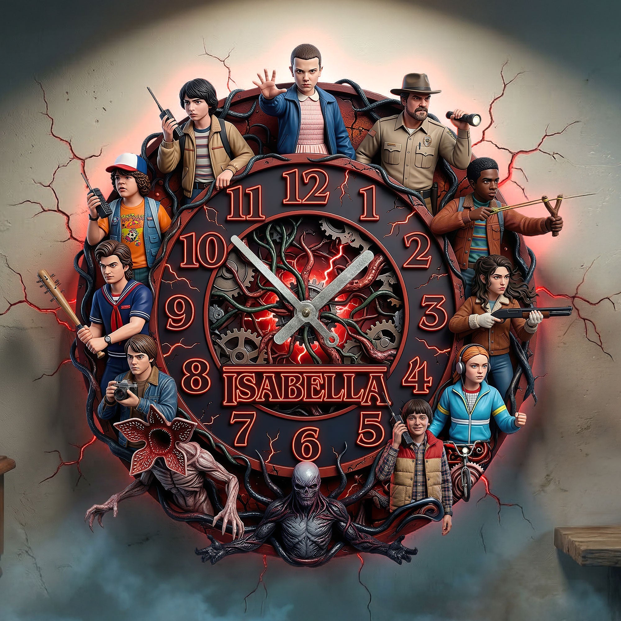 Unlock Time with Dark Parallel World! - Personalized Wall Clock for Fans Hanging Wall Clock PopCulturePrints