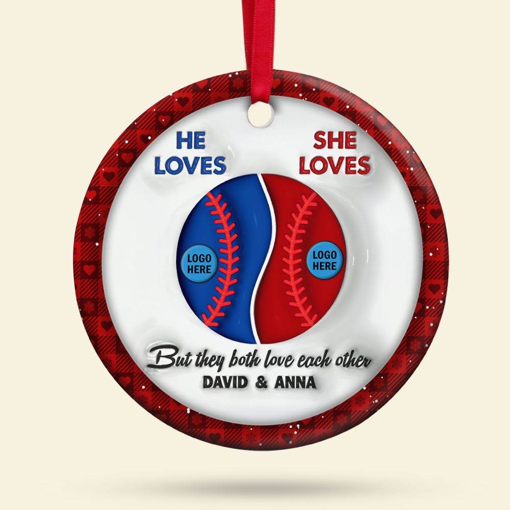 Custom Baseball Fan Christmas Ornament - Personalized Gift Ornament PopCulturePrints