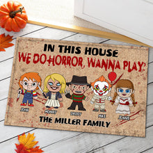 Load image into Gallery viewer, Personalized Horror Movie Family Doormat - Halloween Gift Doormat PopCulturePrints
