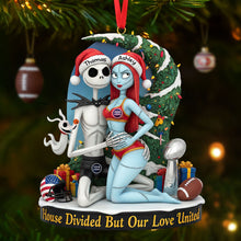 Load image into Gallery viewer, “House Divided But Our Love United” – Spooky Couple Ornament - Personalized Gift for Couples Ornament PopCulturePrints
