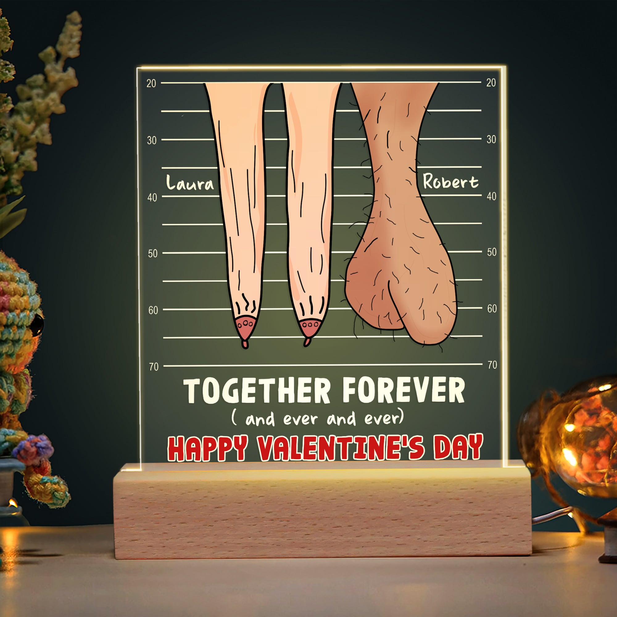 Personalized LED Light: Together Forever - Unique Gift for Couples Led Night Light PopCulturePrints