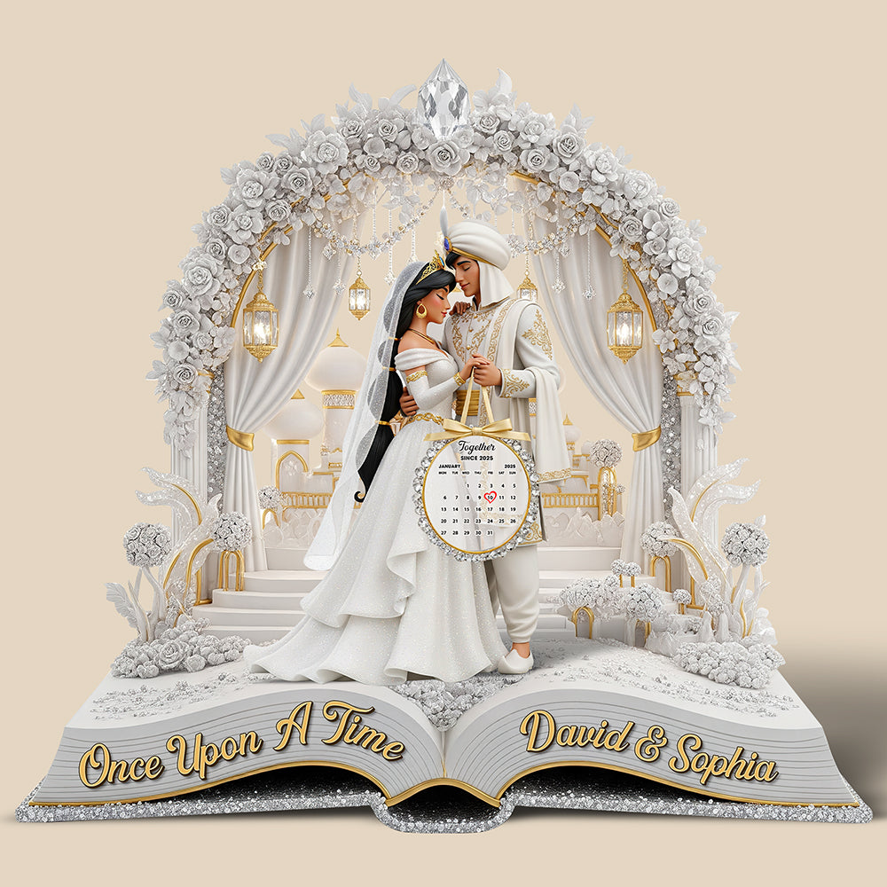 Once Upon A Time - Personalized Royal Romance Acrylic Plaque for Couples Shaped Plaques PopCulturePrints