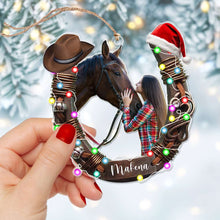 Load image into Gallery viewer, Personalized Horse Lover Christmas Ornament - Custom Photo &amp; Name Ornament PopCulturePrints
