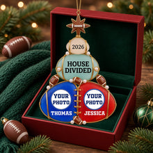 Load image into Gallery viewer, “Together Yet Apart – Celebrate Your Unique Love!” - House Divided Couple Acrylic Ornament | Personalized Gift for Couples
