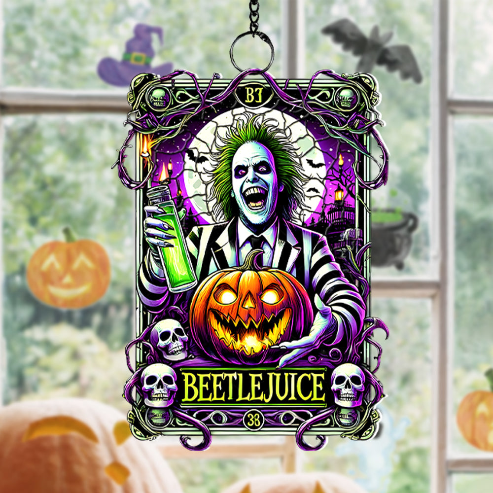 Beetlejuice Halloween Suncatcher Ornament - Unique Gift for Horror Fans