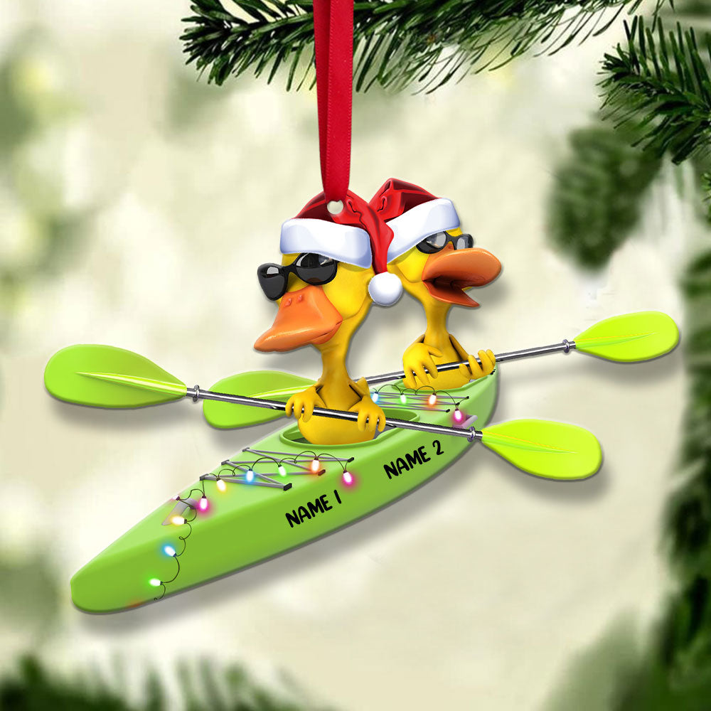 Personalized Kayaking Ducks Christmas Ornament - Custom Gifts for Kayaking Enthusiasts