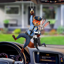 Load image into Gallery viewer, Love in the Line of Duty: Police Couple Car Ornament - Personalized Gifts for Couples Ornament PopCulturePrints
