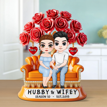 Load image into Gallery viewer, Love Blossoms: Customized Couple Acrylic Plaque – Perfect Personalized Gift for Partners Shaped Plaques PopCulturePrints
