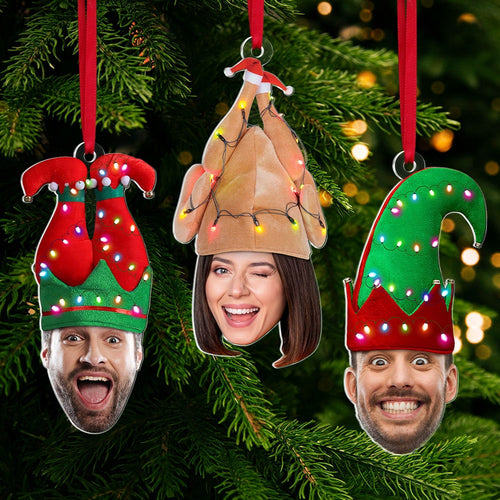 Personalized Christmas Ornaments with Photo Faces - Holiday Fun Decorations Ornament PopCulturePrints