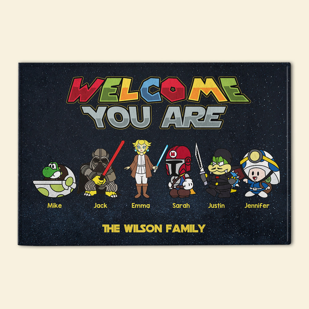 Welcome You Are - Personalized Family Movie Game Doormat Doormat PopCulturePrints