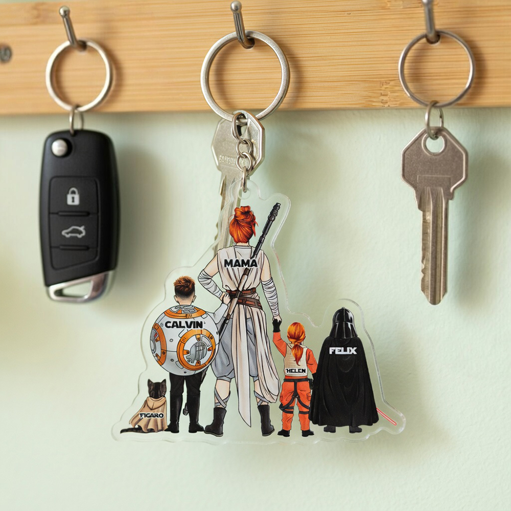 "A Gift from the Galaxy: Personalized Keychain for the Cosmic Mom" - Custom Keychain for Mom & Grandma Keychains PopCulturePrints