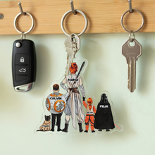 Load image into Gallery viewer, "A Gift from the Galaxy: Personalized Keychain for the Cosmic Mom" - Custom Keychain for Mom &amp; Grandma Keychains PopCulturePrints
