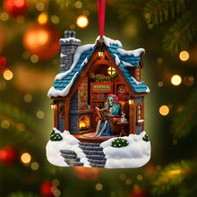 Load image into Gallery viewer, &quot;Celebrate Your Love for Books&quot; - Custom Book Lover Skull Ornament - Unique Personalized Gifts for Readers Ornament PopCulturePrints
