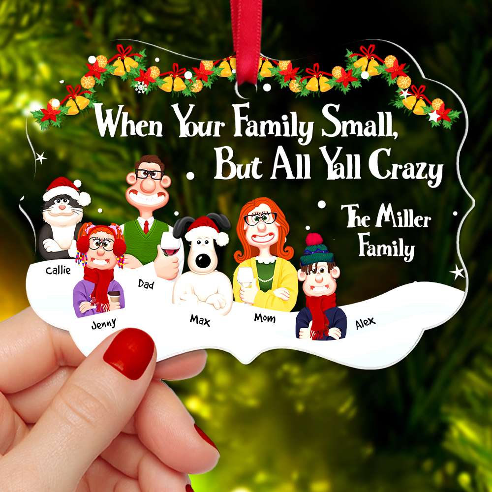 Personalized Crazy Family Christmas Ornament