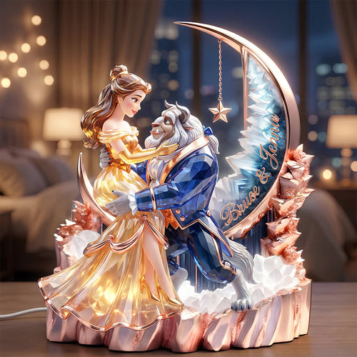 Illuminate Your Love: Crystal Moon Couple Light Box - Personalized Gifts for Couples Light Box PopCulturePrints