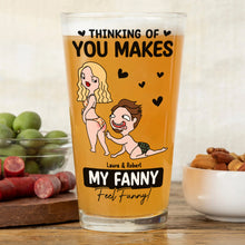 Load image into Gallery viewer, Personalized Naughty Couple Beer Glass Beer Glasses PopCulturePrints

