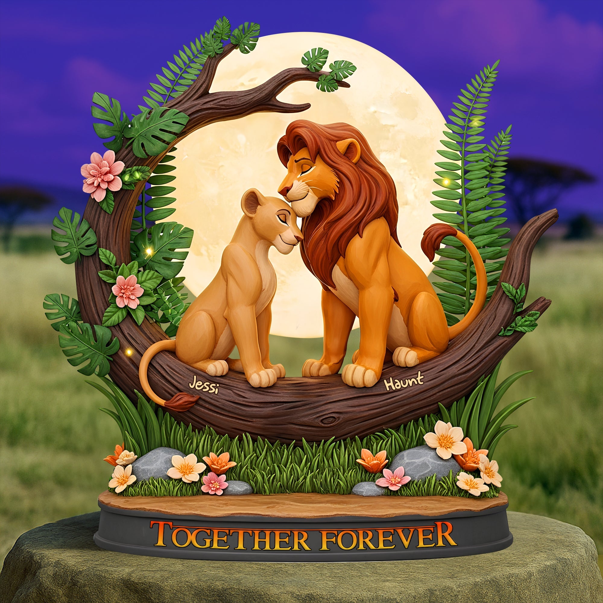 Together Forever: A Personalized Acrylic Plaque for Loving Couples Shaped Plaques PopCulturePrints