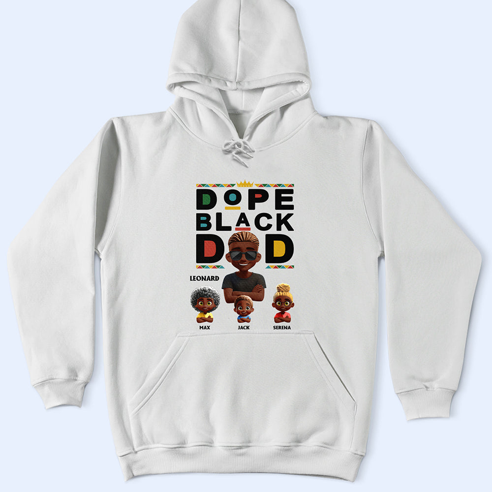 Celebrate Fatherhood: Dope Black Dad 3D Effect - Personalized T-Shirt T-shirt PopCulturePrints