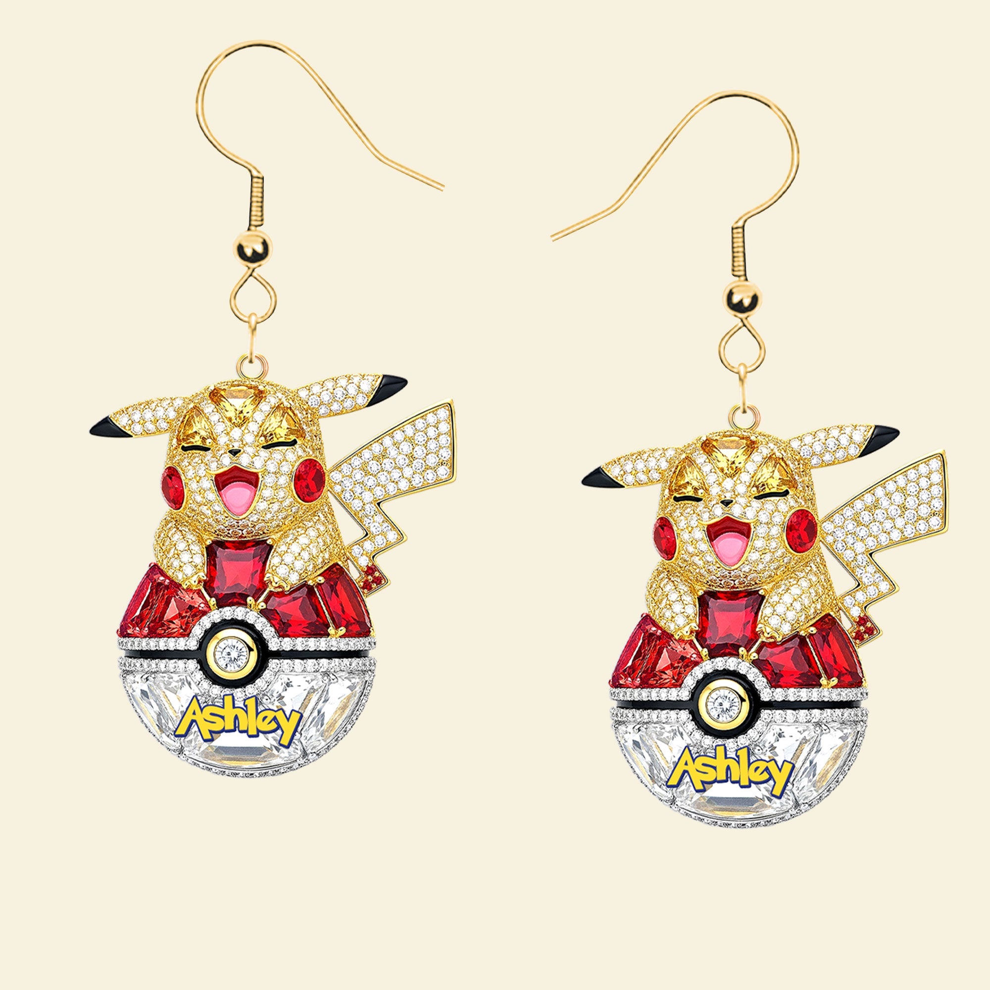 Sparkle and Shine: Customizable Pocket Monster Earrings - Perfect Gifts for Movie & Game Lovers Earrings PopCulturePrints