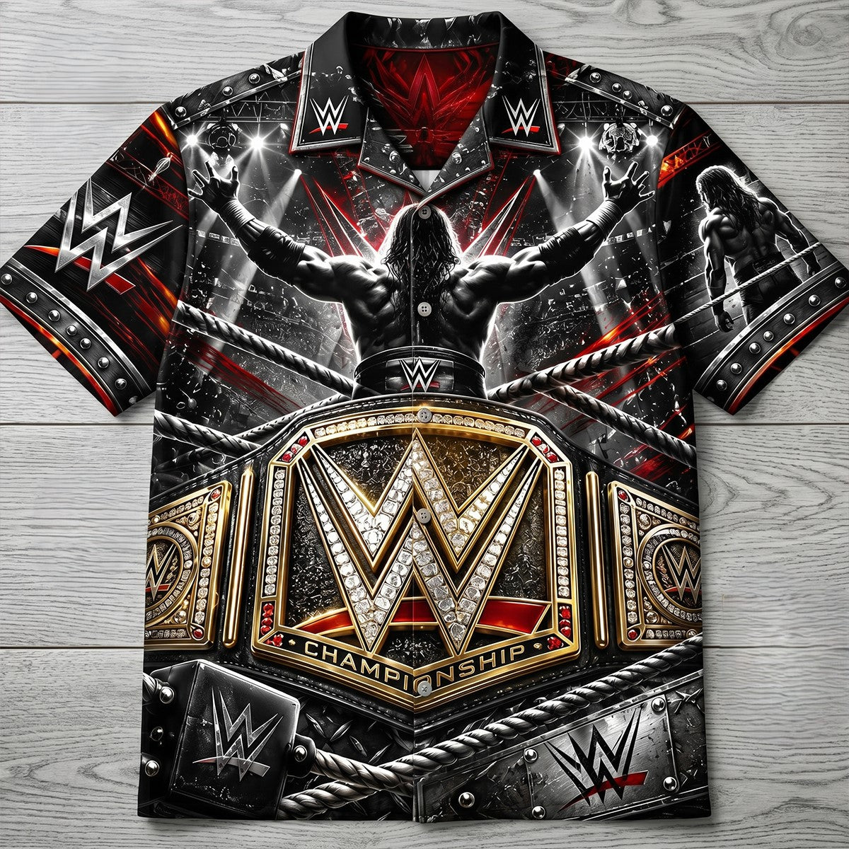 Be the Proud Champion: Customizable Hawaiian Shirt - A Unique Gift for Wrestling Fans