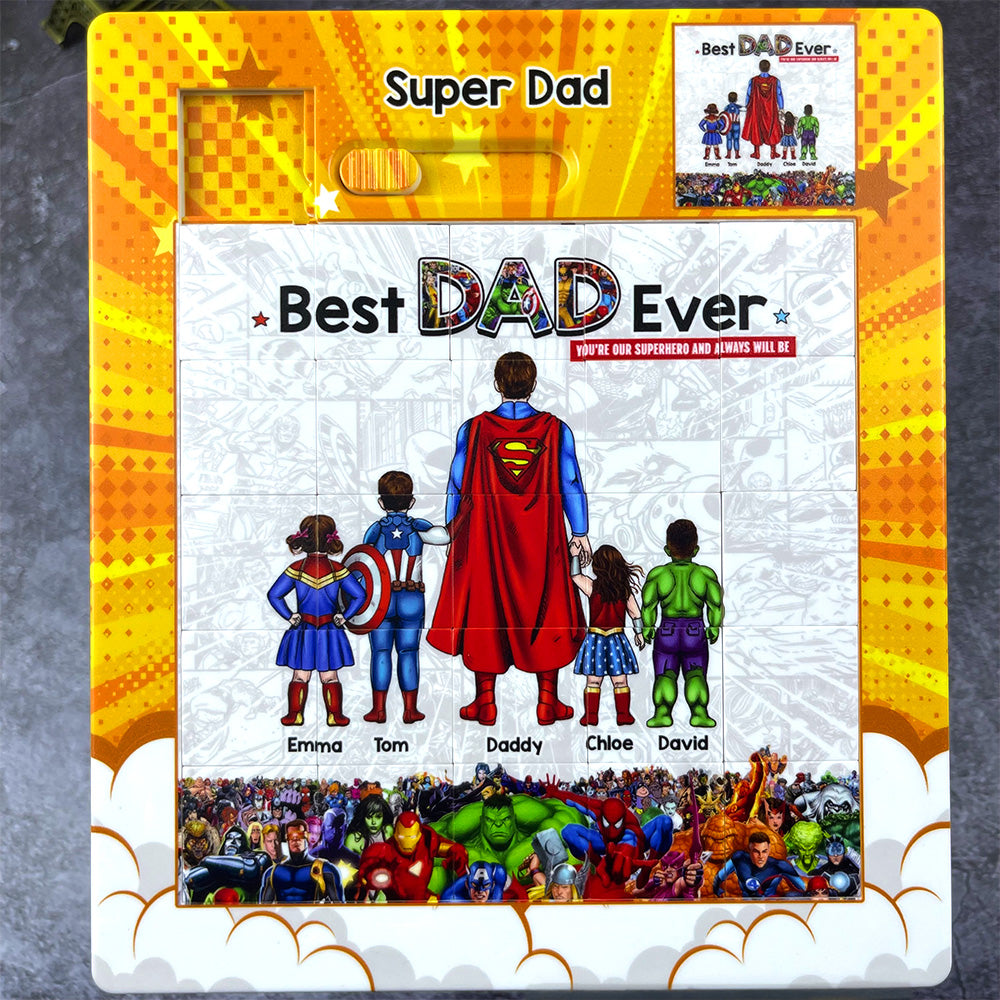 Best Dad Ever - A Custom Sliding Puzzle for Super Dads and Grandpas Sliding Puzzle PopCulturePrints