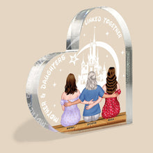 Load image into Gallery viewer, Personalized Mother &amp; Daughters Heart Acrylic Plaque - Forever Linked Together Decorative Plaques PopCulturePrints
