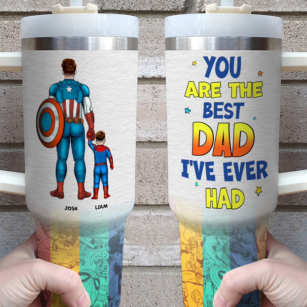 Super Dad Personalized Tumbler - Heroic Gift for Father's Day Tumbler Cup PopCulturePrints