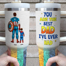 Load image into Gallery viewer, Super Dad Personalized Tumbler - Heroic Gift for Father&#39;s Day Tumbler Cup PopCulturePrints
