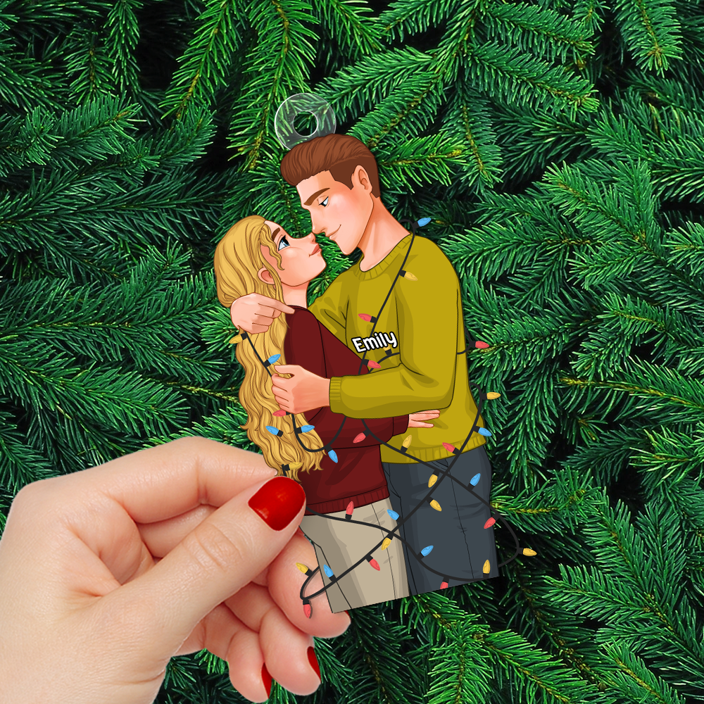 Personalized Couple Christmas Ornament | Custom Holiday Gifts | Valentine's Day Gifts Ornament PopCulturePrints
