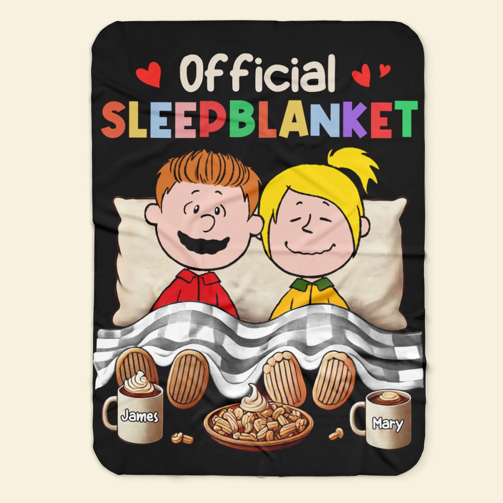 Personalized Sleep Blanket for Couples - Cozy Cartoon Design Blanket PopCulturePrints
